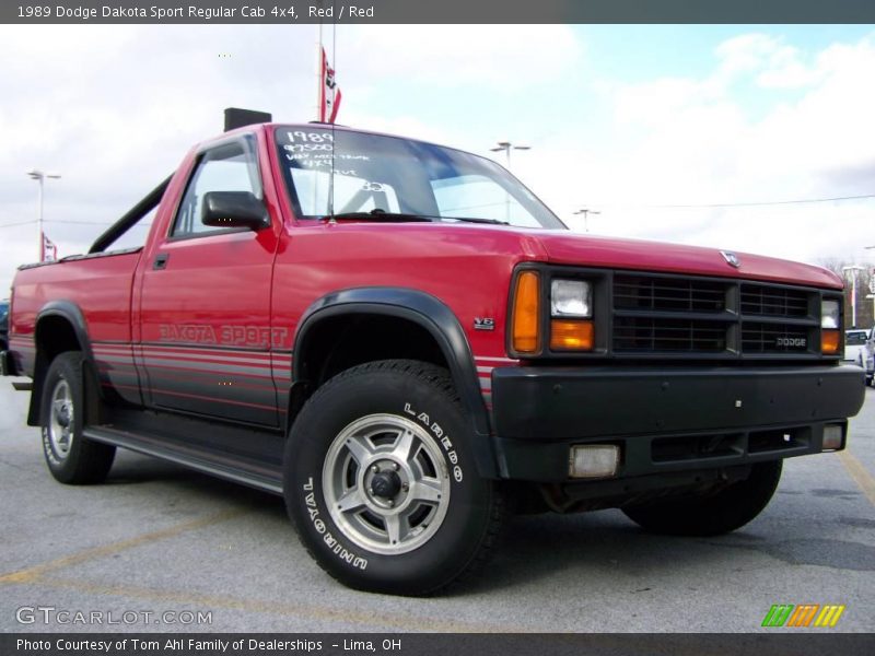 Red / Red 1989 Dodge Dakota Sport Regular Cab 4x4