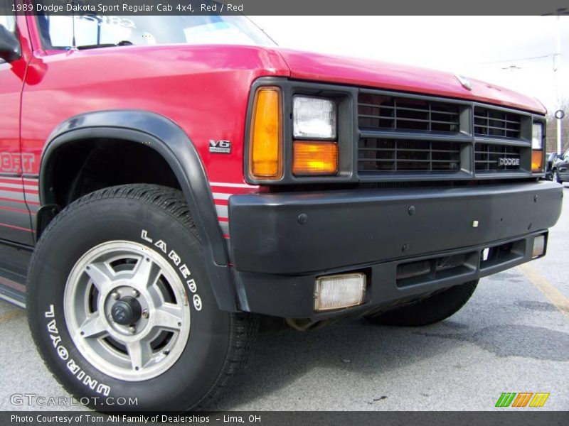 Red / Red 1989 Dodge Dakota Sport Regular Cab 4x4