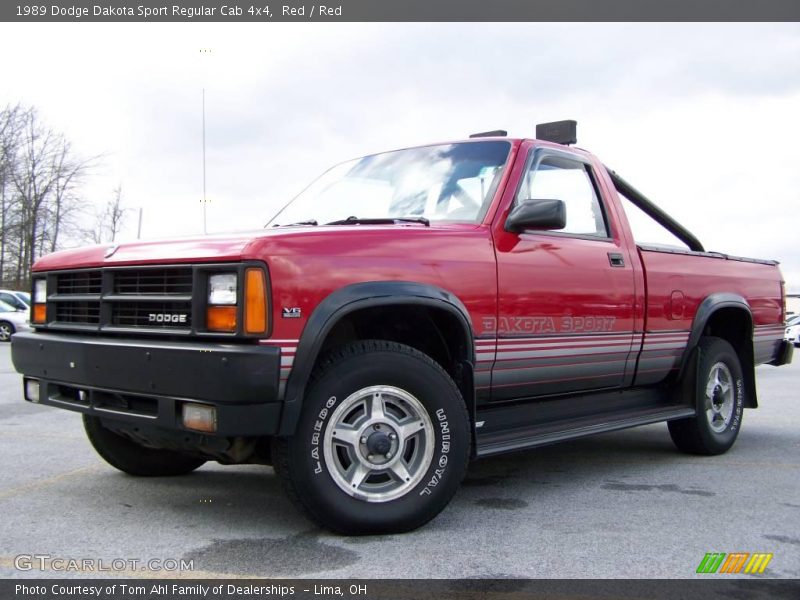 Red / Red 1989 Dodge Dakota Sport Regular Cab 4x4