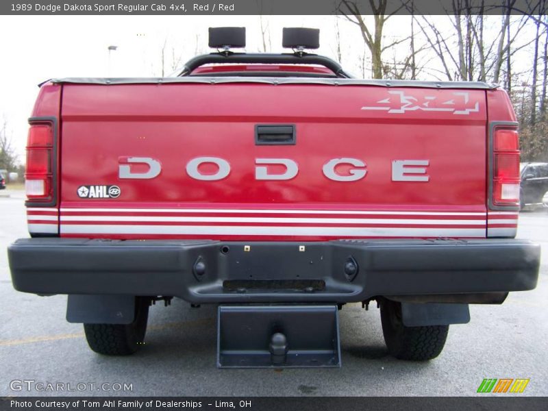 Red / Red 1989 Dodge Dakota Sport Regular Cab 4x4
