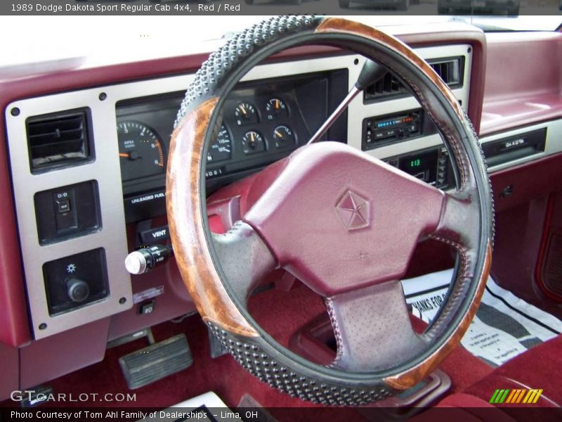 Red / Red 1989 Dodge Dakota Sport Regular Cab 4x4