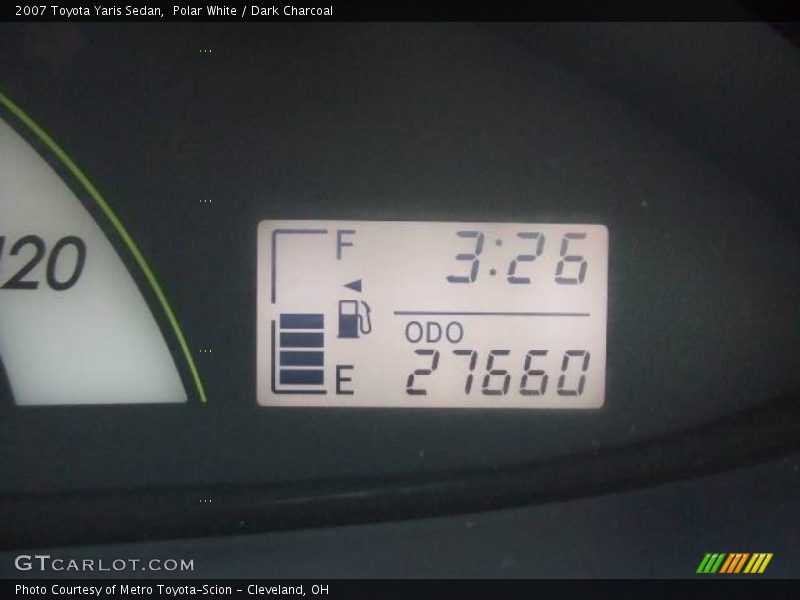 Polar White / Dark Charcoal 2007 Toyota Yaris Sedan