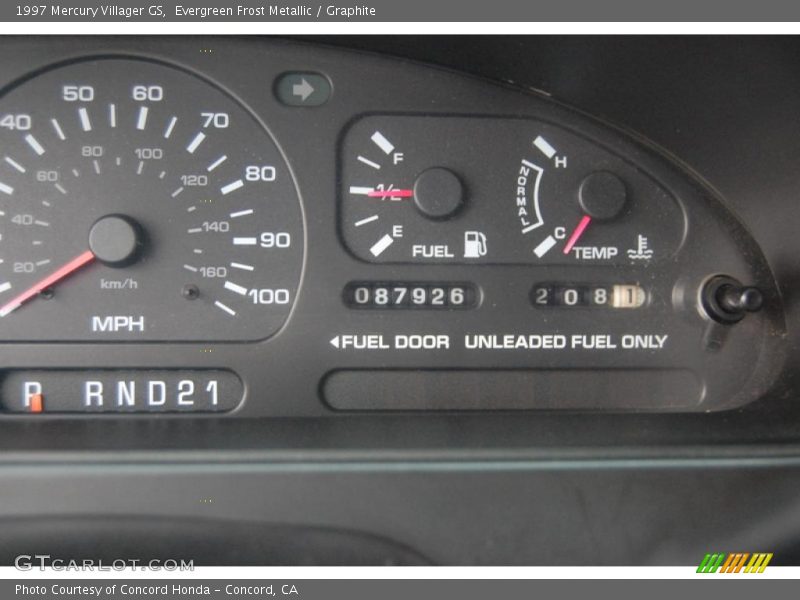 Evergreen Frost Metallic / Graphite 1997 Mercury Villager GS
