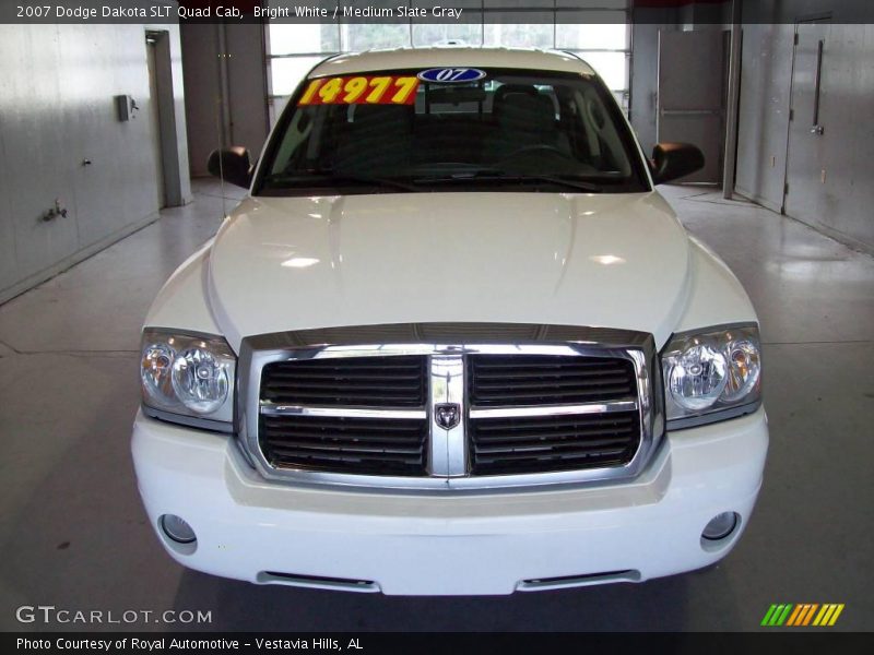 Bright White / Medium Slate Gray 2007 Dodge Dakota SLT Quad Cab