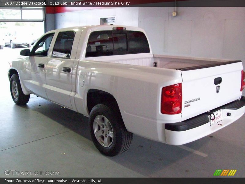 Bright White / Medium Slate Gray 2007 Dodge Dakota SLT Quad Cab