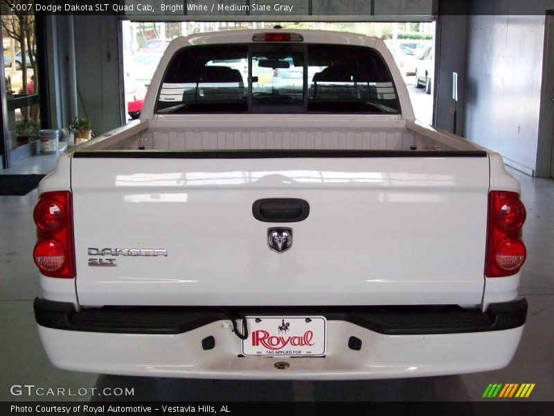 Bright White / Medium Slate Gray 2007 Dodge Dakota SLT Quad Cab