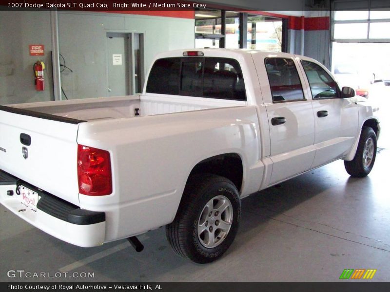 Bright White / Medium Slate Gray 2007 Dodge Dakota SLT Quad Cab