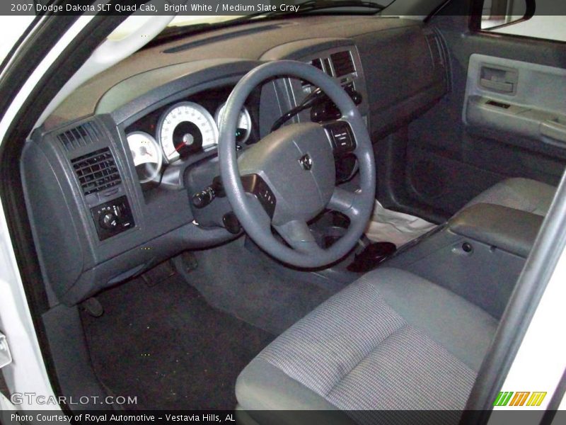 Bright White / Medium Slate Gray 2007 Dodge Dakota SLT Quad Cab