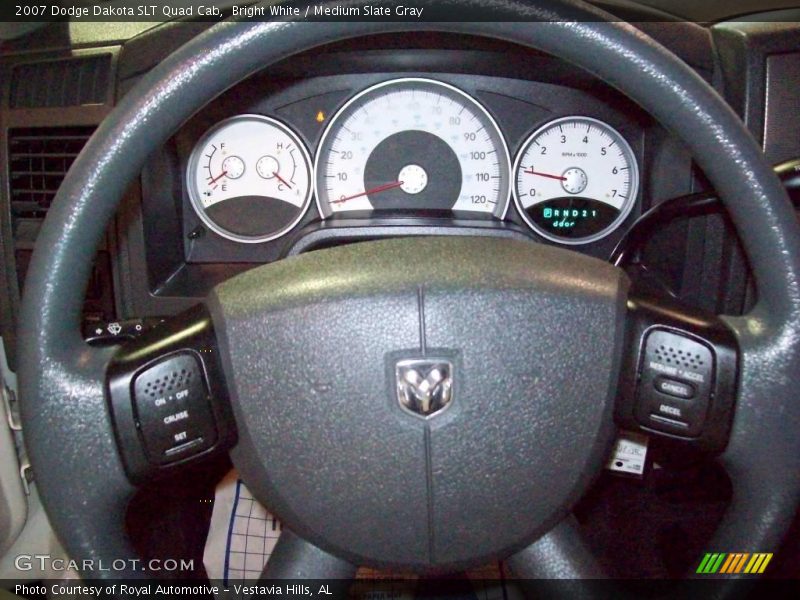 Bright White / Medium Slate Gray 2007 Dodge Dakota SLT Quad Cab