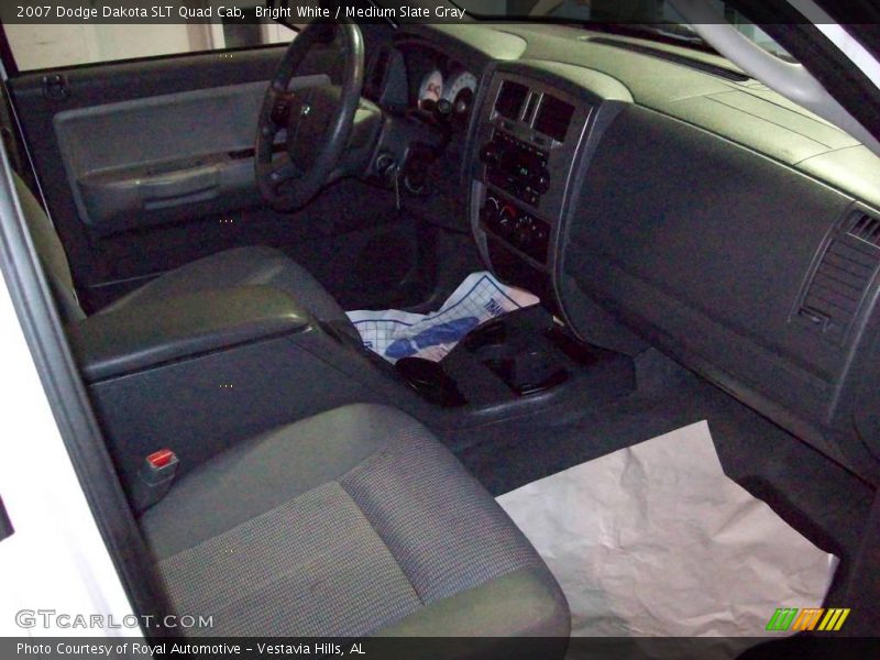 Bright White / Medium Slate Gray 2007 Dodge Dakota SLT Quad Cab