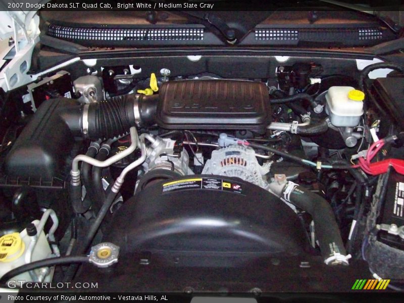 Bright White / Medium Slate Gray 2007 Dodge Dakota SLT Quad Cab