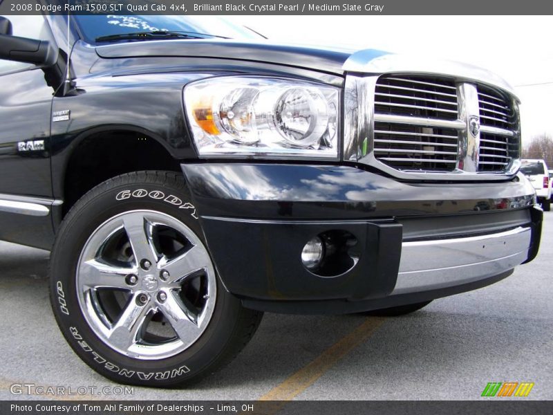 Brilliant Black Crystal Pearl / Medium Slate Gray 2008 Dodge Ram 1500 SLT Quad Cab 4x4