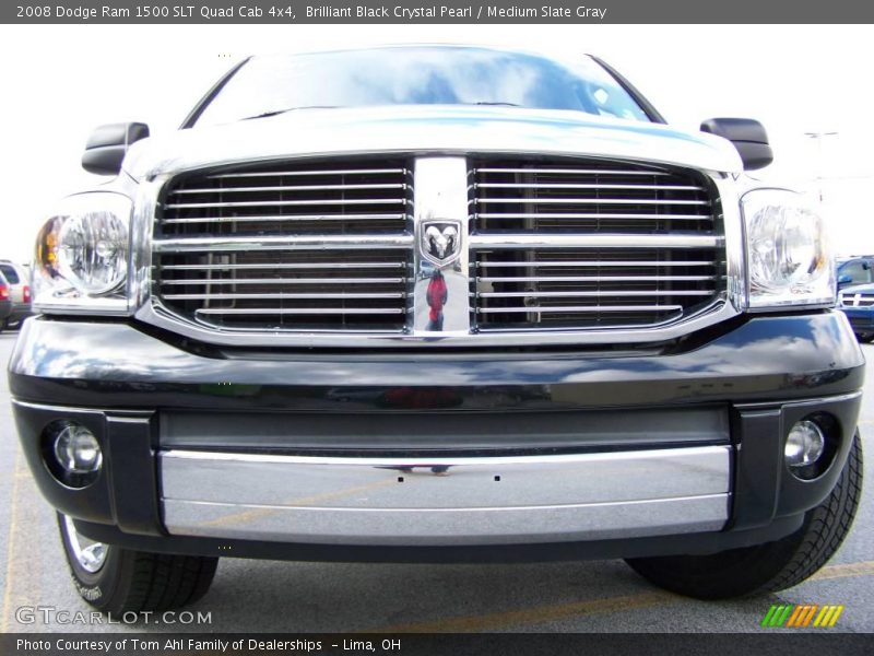 Brilliant Black Crystal Pearl / Medium Slate Gray 2008 Dodge Ram 1500 SLT Quad Cab 4x4