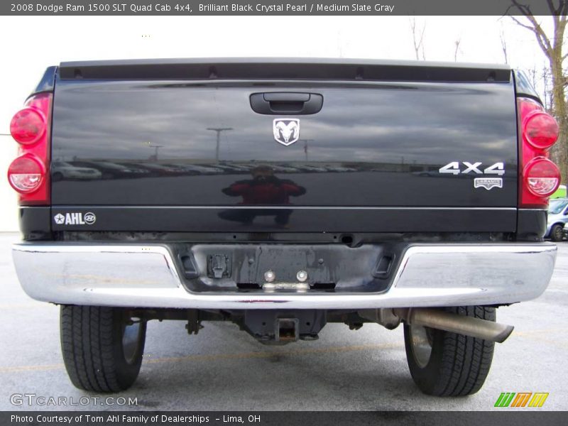 Brilliant Black Crystal Pearl / Medium Slate Gray 2008 Dodge Ram 1500 SLT Quad Cab 4x4