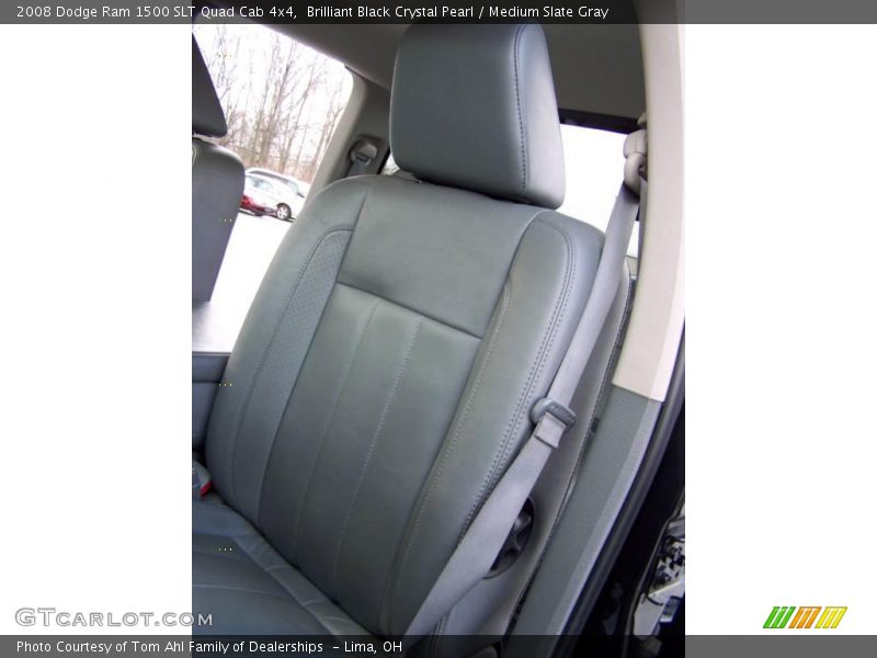 Brilliant Black Crystal Pearl / Medium Slate Gray 2008 Dodge Ram 1500 SLT Quad Cab 4x4