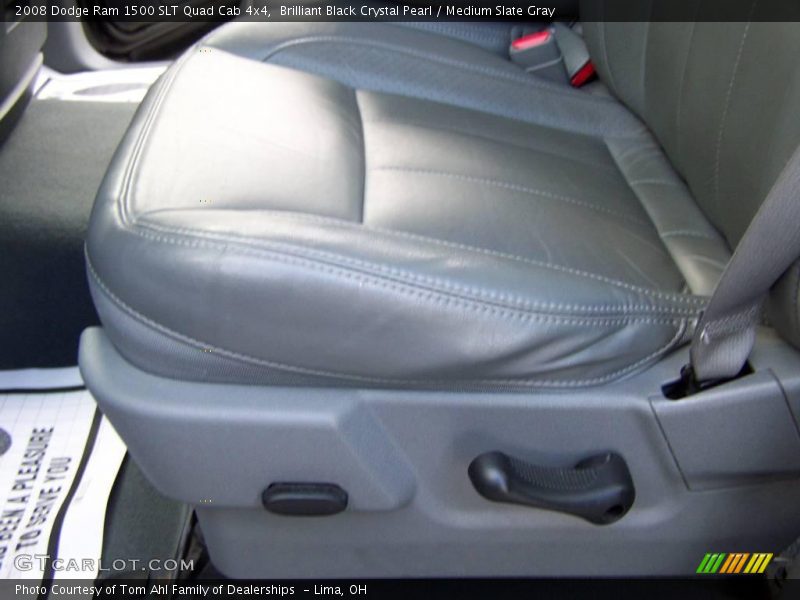 Brilliant Black Crystal Pearl / Medium Slate Gray 2008 Dodge Ram 1500 SLT Quad Cab 4x4