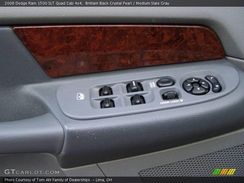 Brilliant Black Crystal Pearl / Medium Slate Gray 2008 Dodge Ram 1500 SLT Quad Cab 4x4