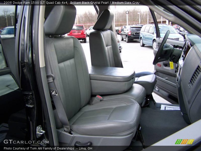 Brilliant Black Crystal Pearl / Medium Slate Gray 2008 Dodge Ram 1500 SLT Quad Cab 4x4