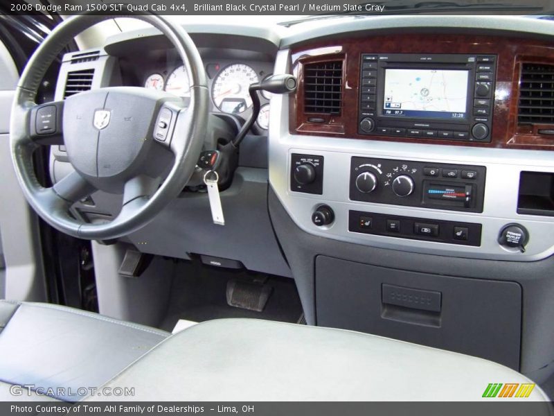 Brilliant Black Crystal Pearl / Medium Slate Gray 2008 Dodge Ram 1500 SLT Quad Cab 4x4