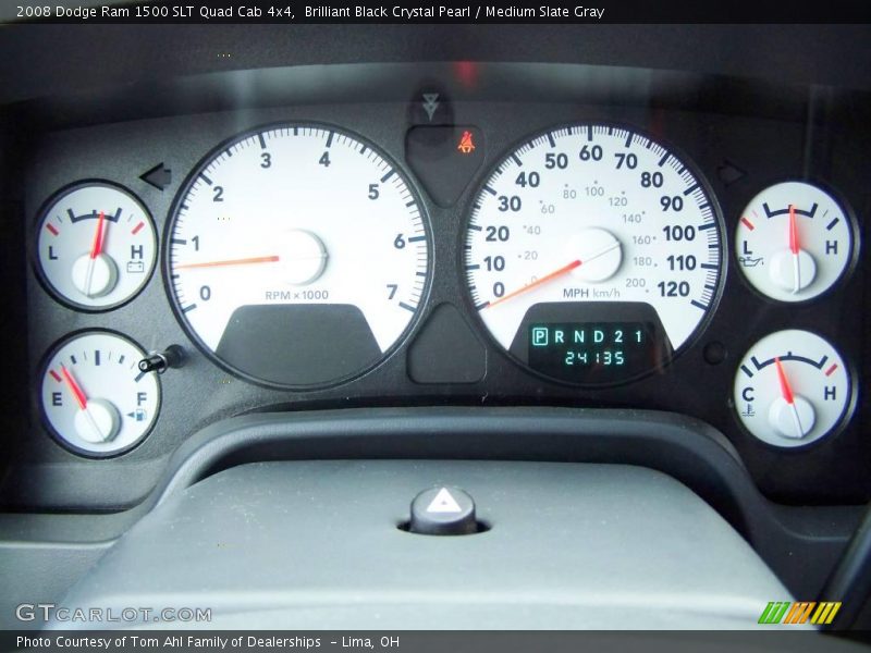 Brilliant Black Crystal Pearl / Medium Slate Gray 2008 Dodge Ram 1500 SLT Quad Cab 4x4