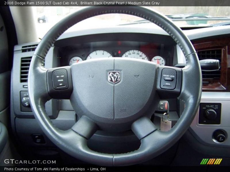 Brilliant Black Crystal Pearl / Medium Slate Gray 2008 Dodge Ram 1500 SLT Quad Cab 4x4
