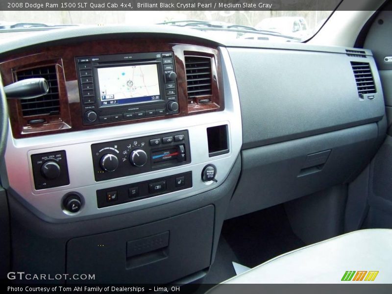 Brilliant Black Crystal Pearl / Medium Slate Gray 2008 Dodge Ram 1500 SLT Quad Cab 4x4