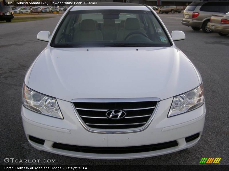 Powder White Pearl / Camel 2009 Hyundai Sonata GLS