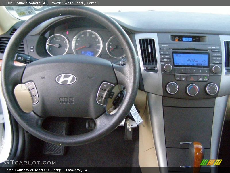 Powder White Pearl / Camel 2009 Hyundai Sonata GLS