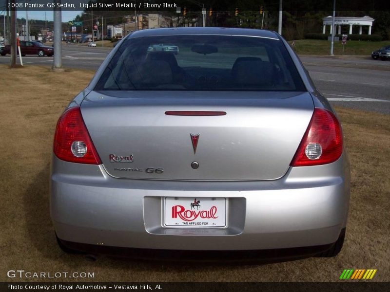 Liquid Silver Metallic / Ebony Black 2008 Pontiac G6 Sedan