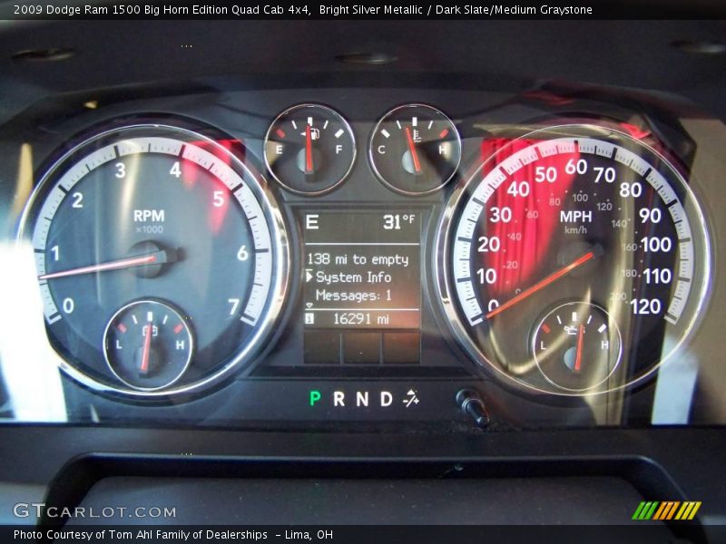 Bright Silver Metallic / Dark Slate/Medium Graystone 2009 Dodge Ram 1500 Big Horn Edition Quad Cab 4x4