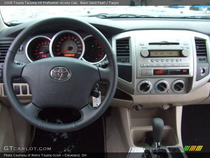 Black Sand Pearl / Taupe 2008 Toyota Tacoma V6 PreRunner Access Cab