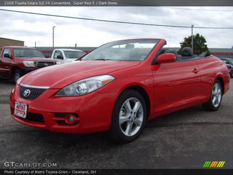 Super Red 5 / Dark Stone 2008 Toyota Solara SLE V6 Convertible