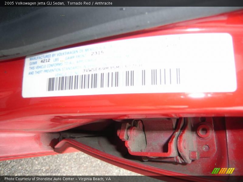 Tornado Red / Anthracite 2005 Volkswagen Jetta GLI Sedan