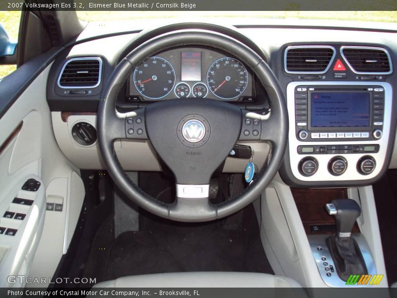 Eismeer Blue Metallic / Cornsilk Beige 2007 Volkswagen Eos 3.2