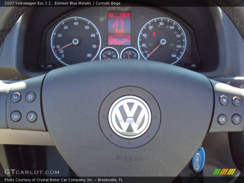 Eismeer Blue Metallic / Cornsilk Beige 2007 Volkswagen Eos 3.2