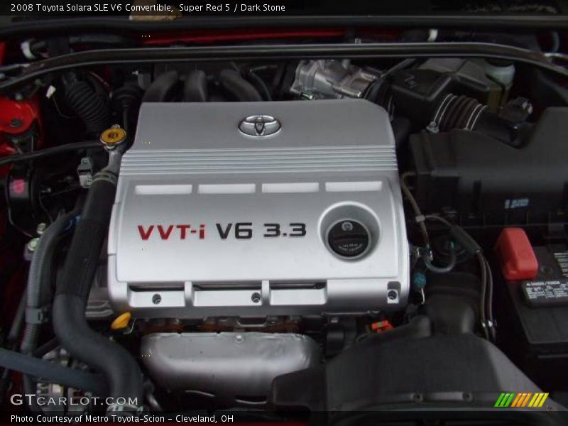 Super Red 5 / Dark Stone 2008 Toyota Solara SLE V6 Convertible