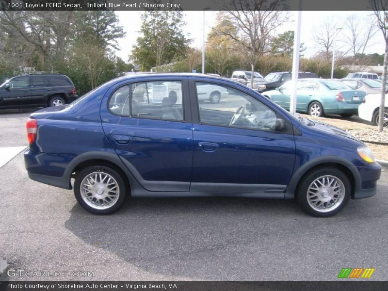 Brilliant Blue Pearl / Shadow Gray 2001 Toyota ECHO Sedan