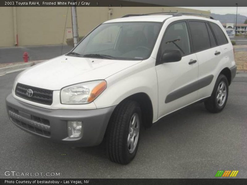 Frosted White Pearl / Gray 2003 Toyota RAV4