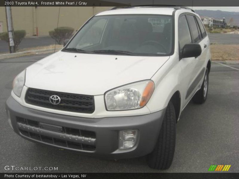Frosted White Pearl / Gray 2003 Toyota RAV4