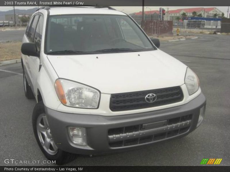 Frosted White Pearl / Gray 2003 Toyota RAV4