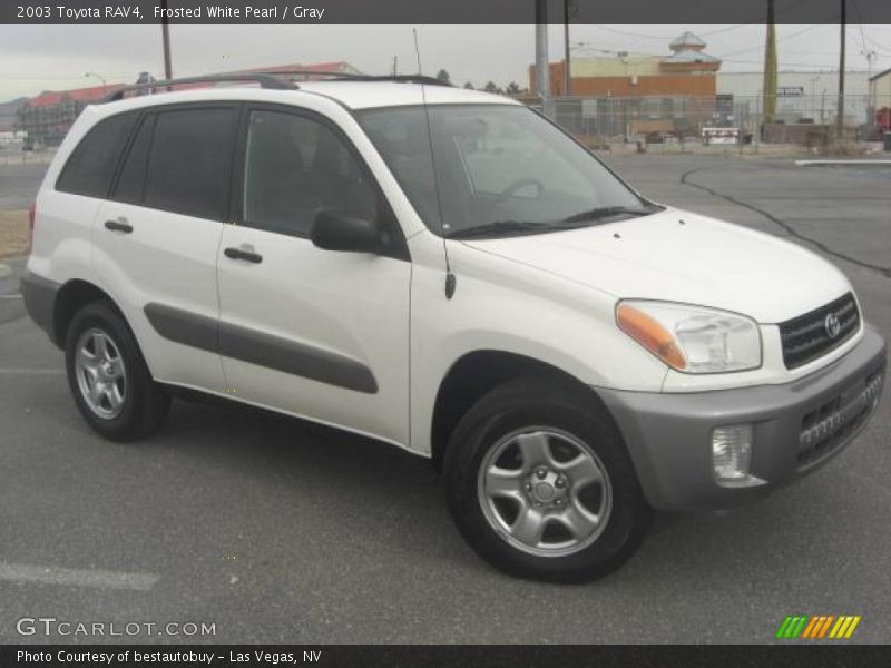 Frosted White Pearl / Gray 2003 Toyota RAV4