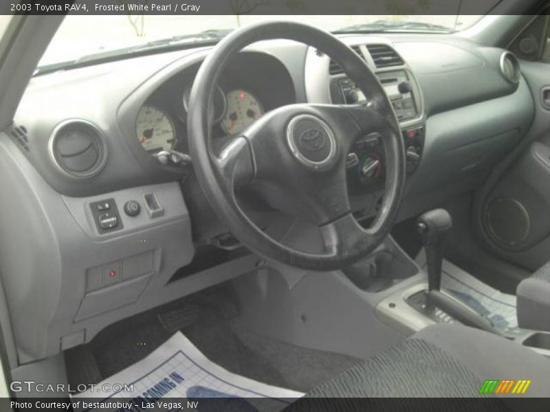 Frosted White Pearl / Gray 2003 Toyota RAV4