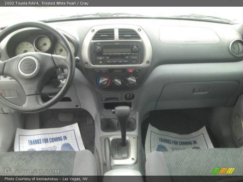 Frosted White Pearl / Gray 2003 Toyota RAV4