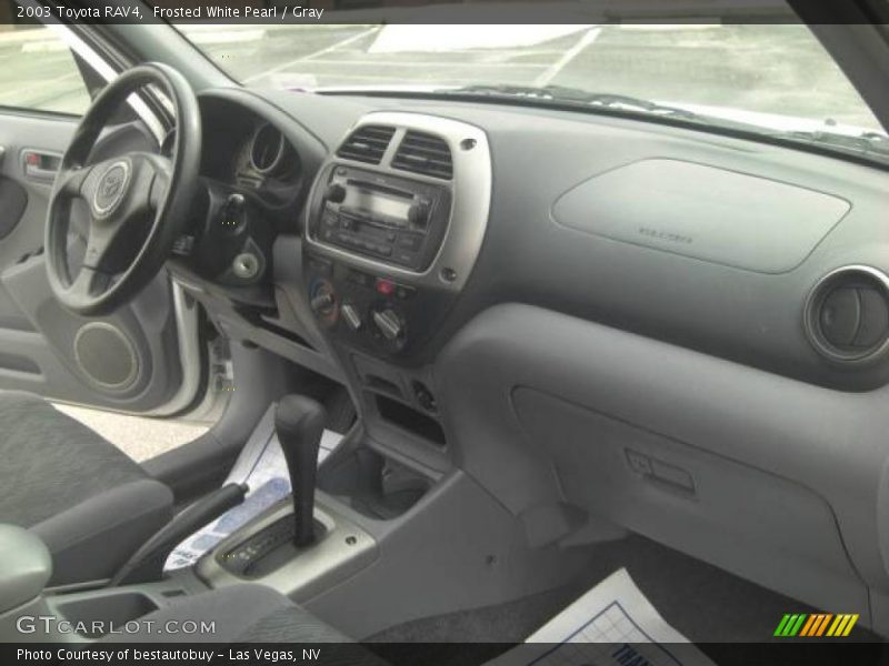 Frosted White Pearl / Gray 2003 Toyota RAV4