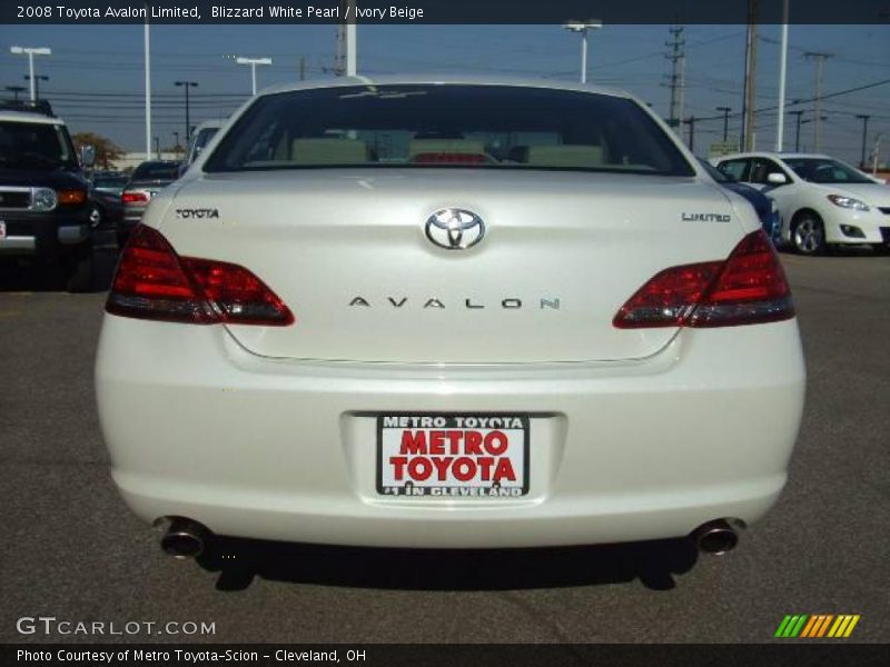 Blizzard White Pearl / Ivory Beige 2008 Toyota Avalon Limited