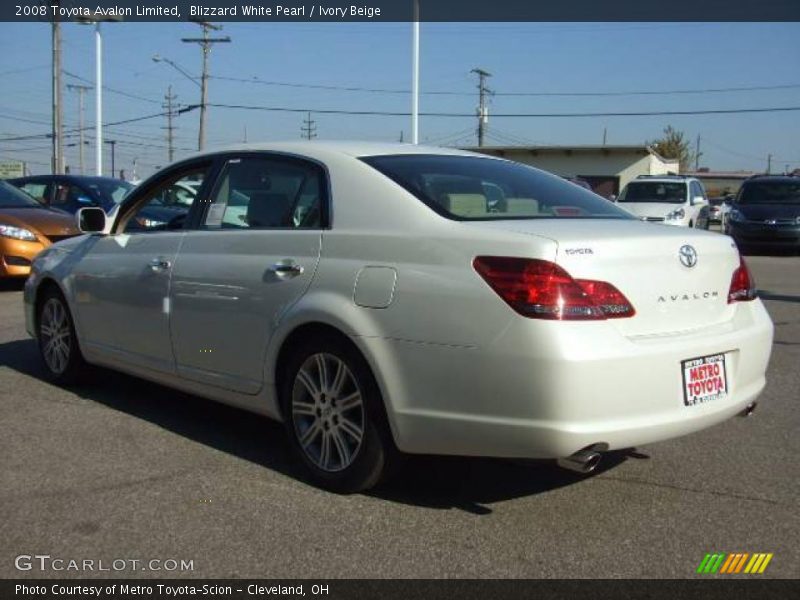 Blizzard White Pearl / Ivory Beige 2008 Toyota Avalon Limited