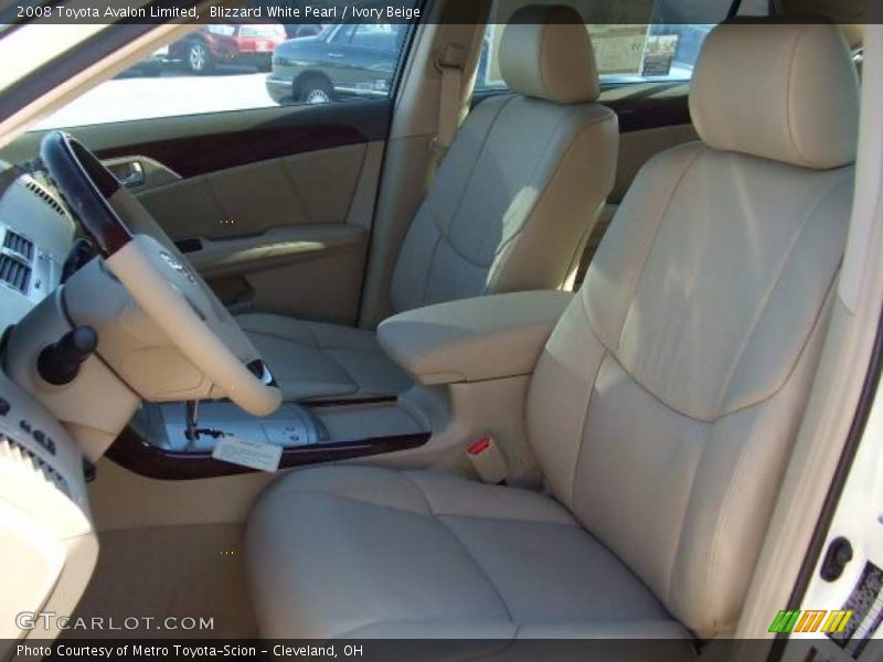 Blizzard White Pearl / Ivory Beige 2008 Toyota Avalon Limited