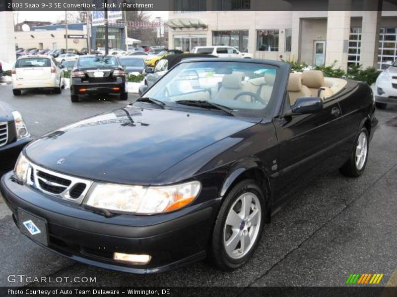 Black / Parchment 2003 Saab 9-3 SE Convertible