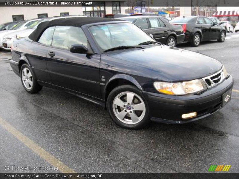 Black / Parchment 2003 Saab 9-3 SE Convertible