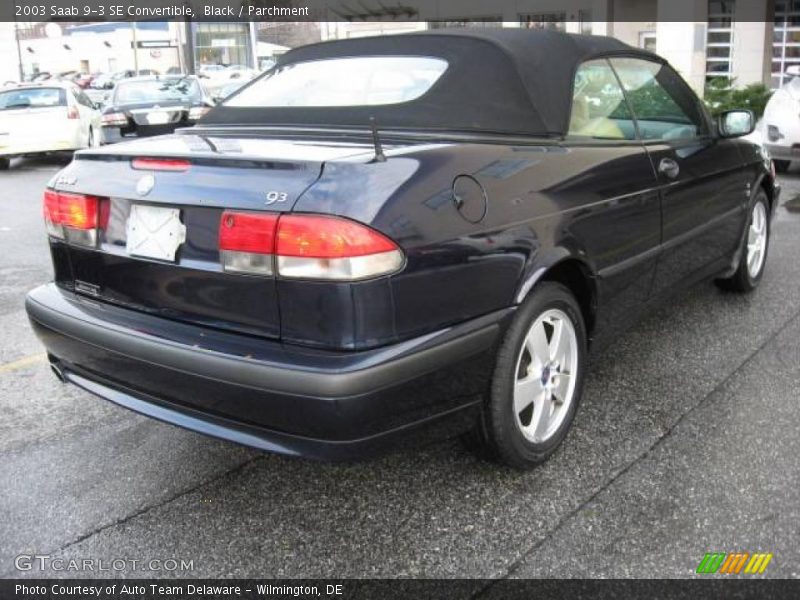 Black / Parchment 2003 Saab 9-3 SE Convertible
